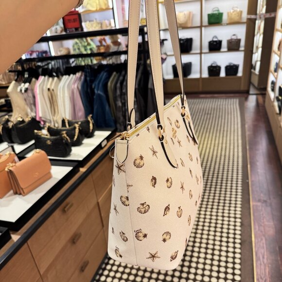 coach Gallery Tote Bag With Shell Print cbm12 - Picture 8 of 9